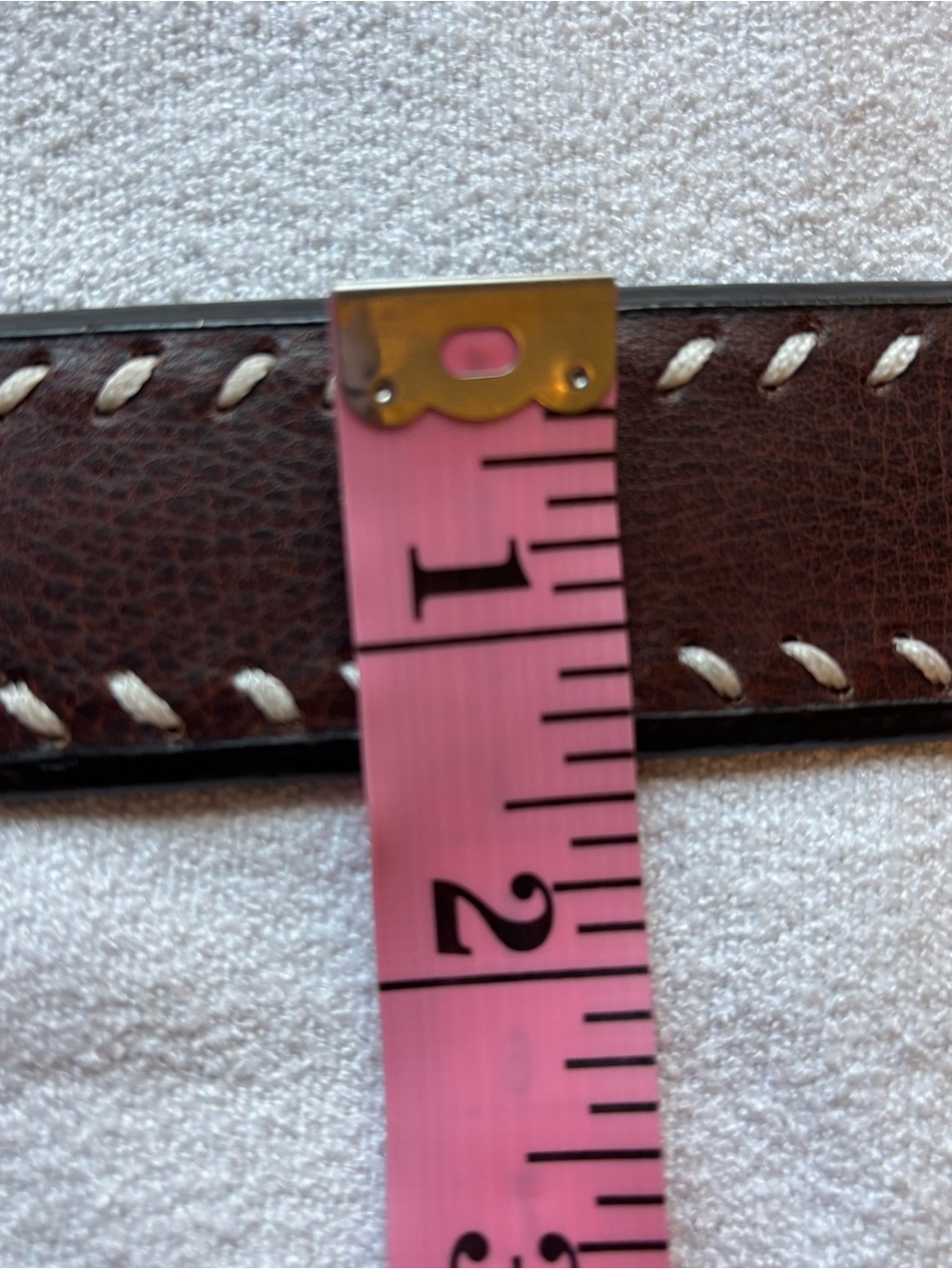 Western Style 42” Brown Leather Belt with Silver Buckle - Picture 5 of 8